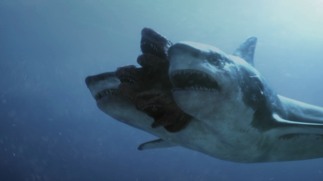 Нападение шестиглавой. Нападение акулы МЕГАЛОДОН. Трехголовая акула МЕГАЛОДОН.